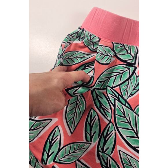 Crown & Ivy  XL pull on terry cloth skort pink green floral active mini modest - Picture 6 of 9